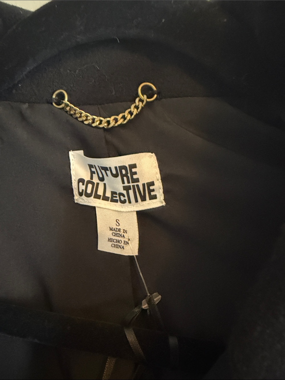 Future Collective Black Double-Breasted Long Coat - Picture 2 of 12